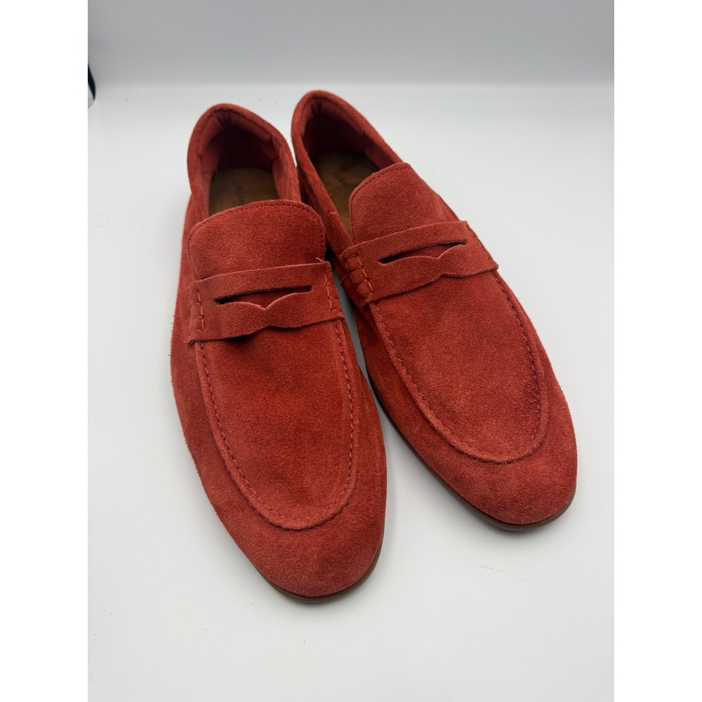 Kenneth Cole New York Mens Nolan Penny Suede Loafers Red Size 11.5 M
